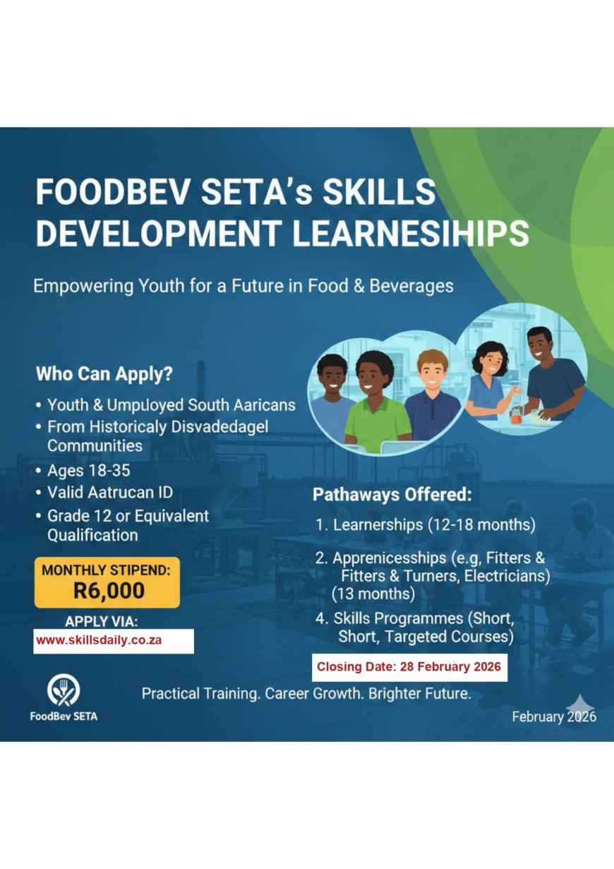 Skills development learnerships at FoodBev Registration
