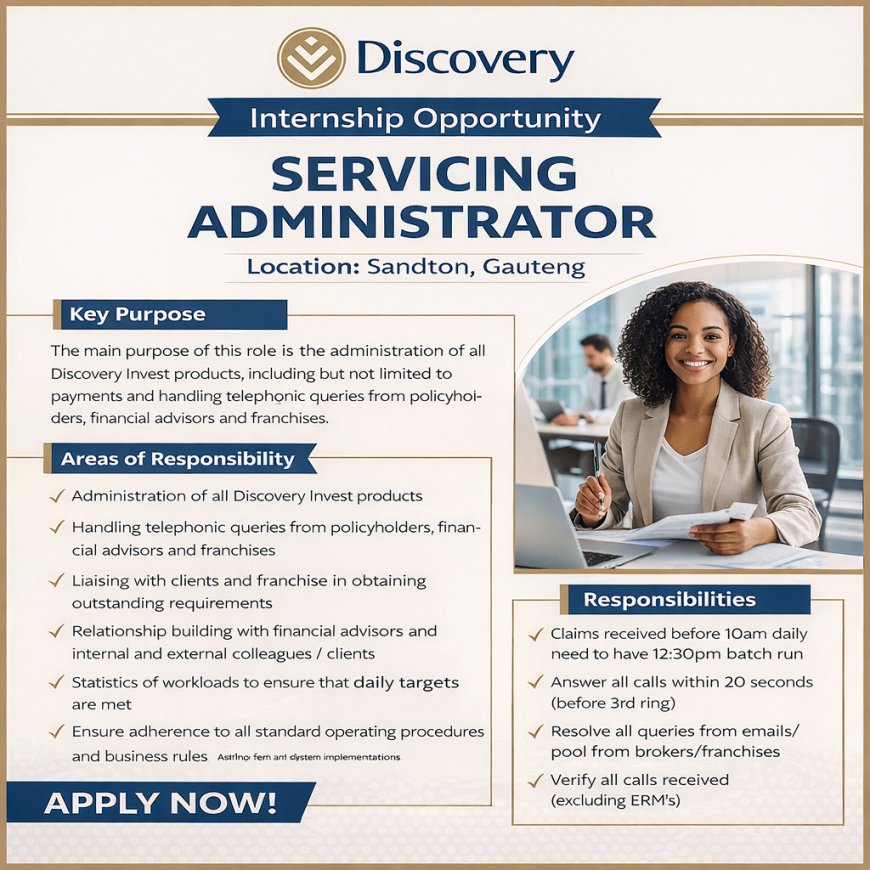 2026 Servicing Administrator Internship Opportunity