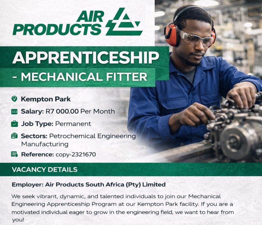 Apprentice Programme - Fitter (R7 000 Stipend)