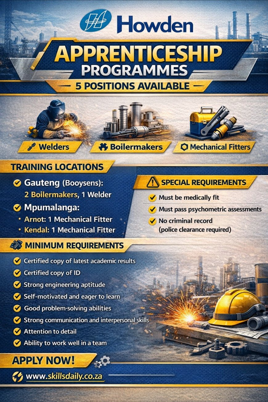 Apprenticeship Programme (x5 Posts) - Howden Africa