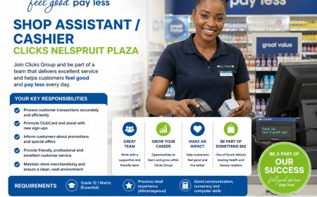 Shop Assistant / Cashier - Clicks Group