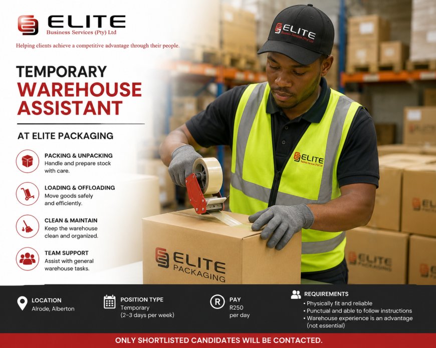 TEMPORARY WAREHOUSE ASSISTANTS