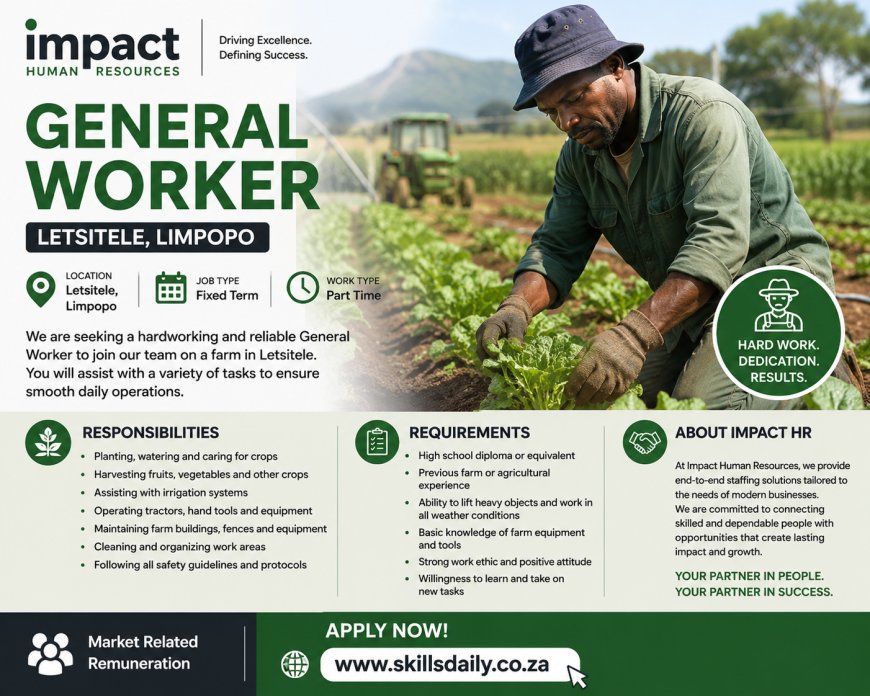 General Worker – Farm Opportunity