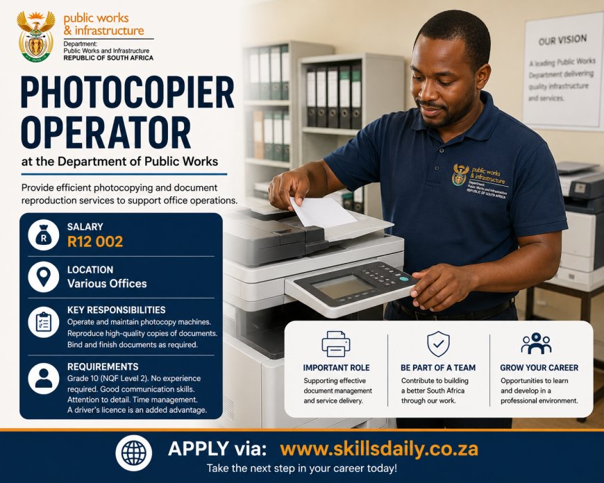Photocopier Operator - Department of Public Workers (x2 Posts)