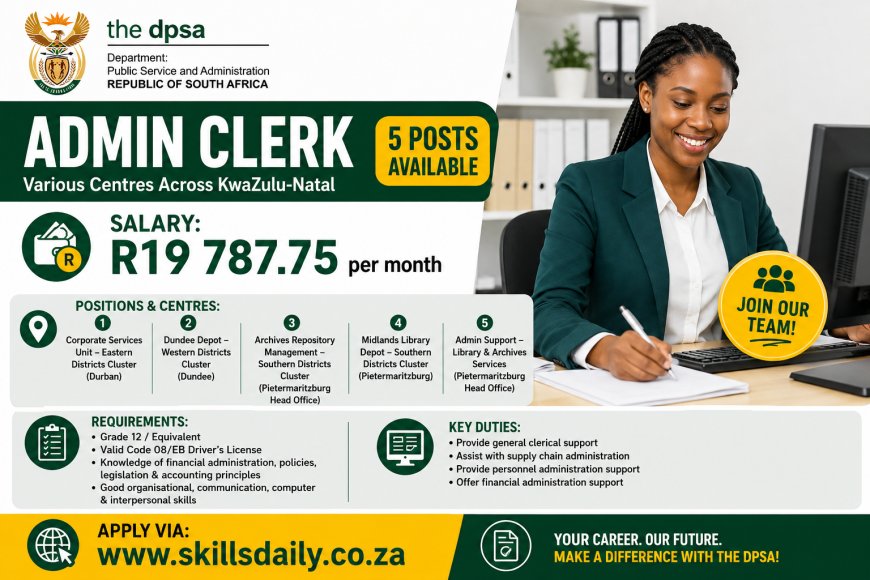 Administrative Clerk (x5 Posts) - DPSA