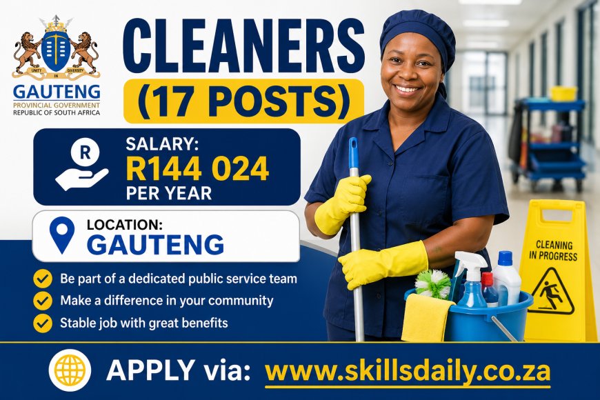 Cleaner (17 Posts) - Gauteng Provincial Government