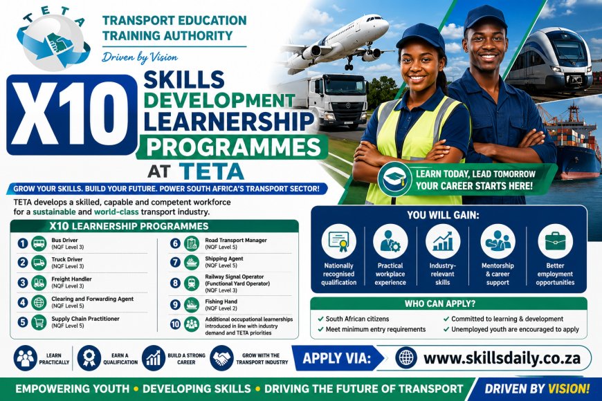 X10 Transport Education and Training Authority (TETA) Skills Development Learnership Programmes