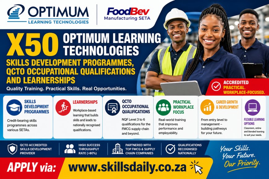 X50 Optimum Learning Technologies Skills Development Programmes, QCTO Occupational Qualifications and Learnerships