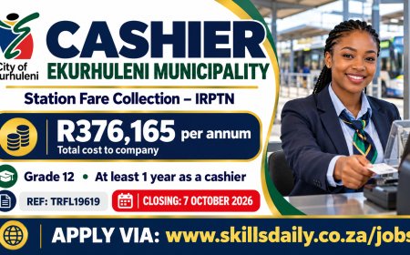 Cashier at Ekurhuleni Municipality: Requirements, Salary and How to Apply