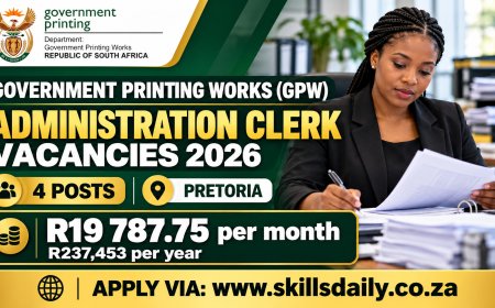 Government Printing Works (GPW) Administration Clerk Vacancies 2026: 4 Posts Available in Pretoria at R237,453 per Year