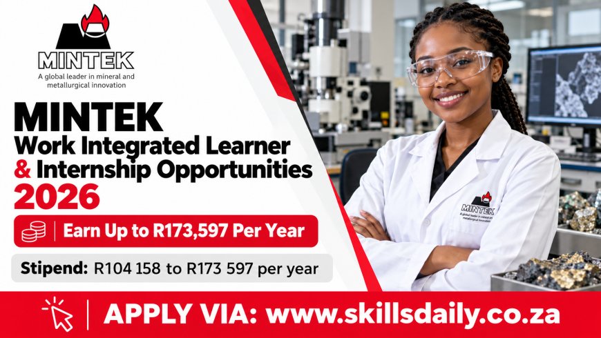 Mintek Work Integrated Learner and Internship Opportunities 2026: Earn Up to R173,597 Per Year